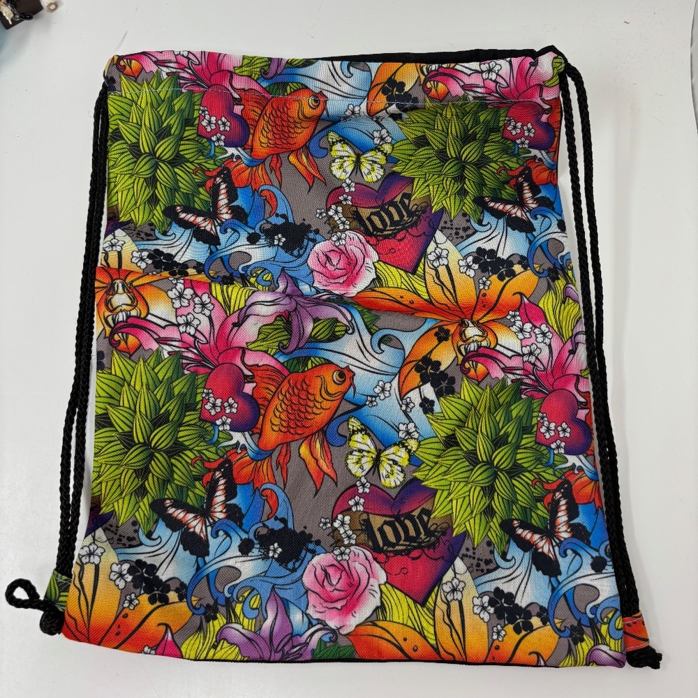 Unbranded Fabric Drawstring Backpack Multi Color … - image 1